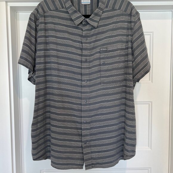 Columbia Men Size XXL Shoals Point Short Sleeve Shirt Snap Button Up Shirt - Picture 2 of 8